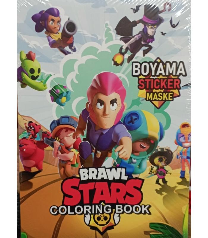 Brawl Stars Boyama Kitabı Sticker Maske 3 ü 1 Arada 16 Sayfa